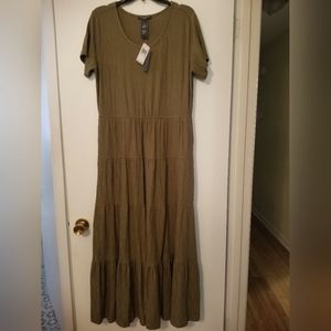 Ladies size xl olive green maxi dress